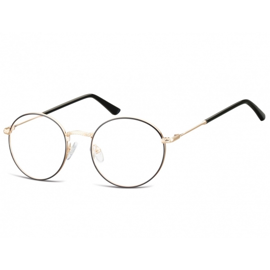 Lenonki okrągłe Okulary oprawki optyczne 919A złoto-czarne